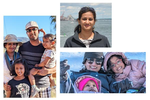 AWS Annapurna builder Shruthi and her family featured in a three-image collage.